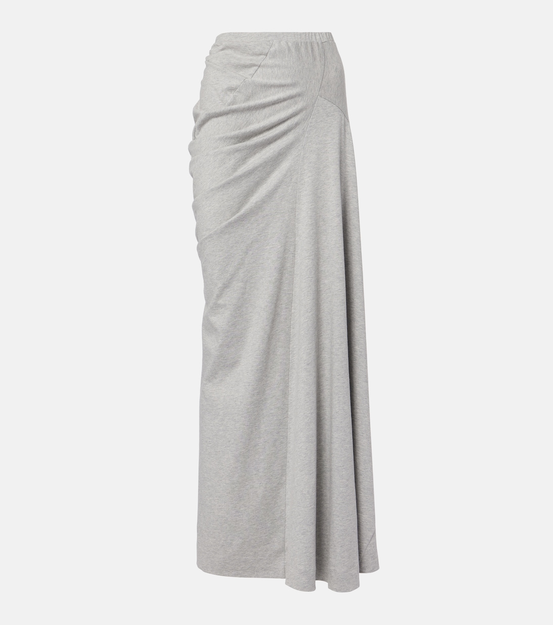 Draped cotton jersey maxi skirt in grey - Dries Van Noten | Mytheresa