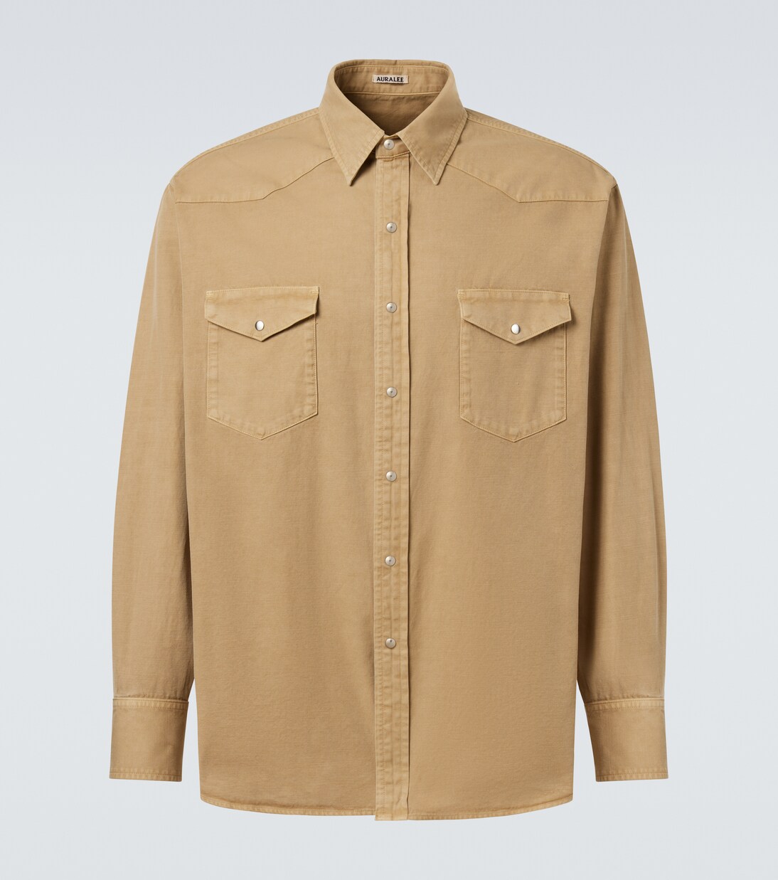 Cotton gabardine shirt in beige - Auralee | Mytheresa