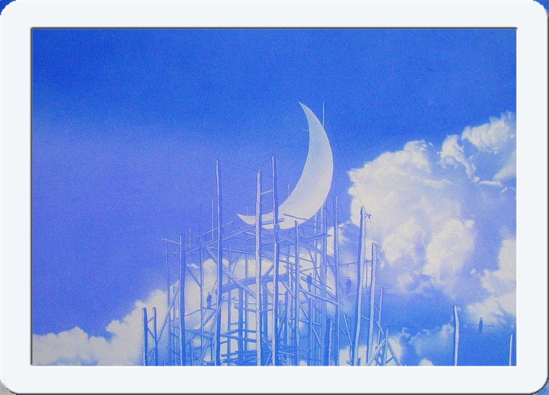 小浦昇の銅版画 サムネイルをクリックして拡大画像へ 青い月 神秘