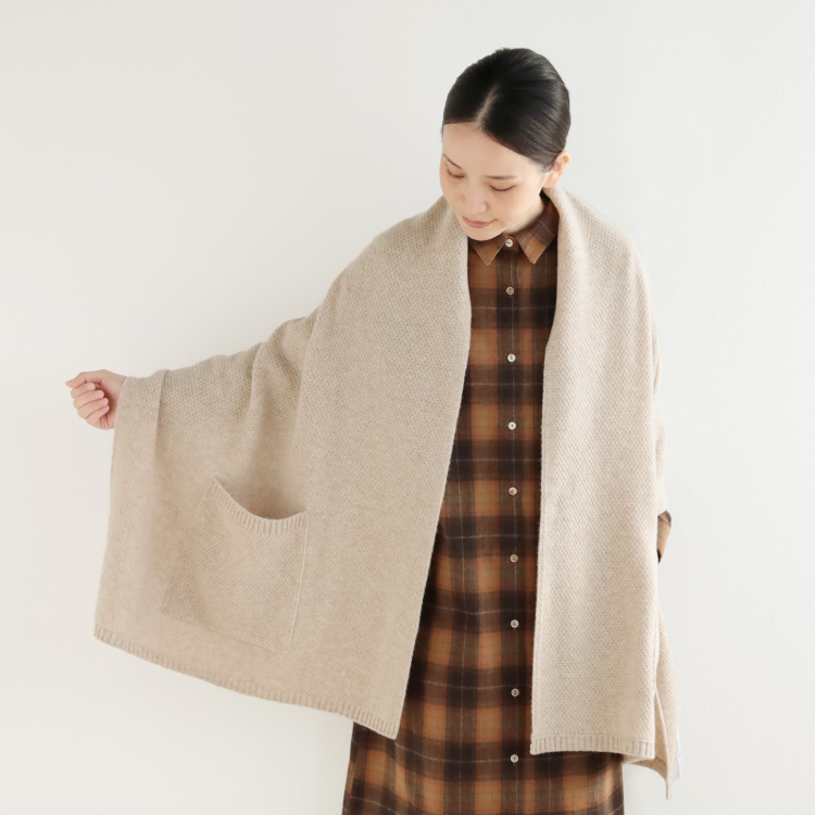 nofl】ウールカシミヤポケット付きショール 644004080 | ナチュラル服
