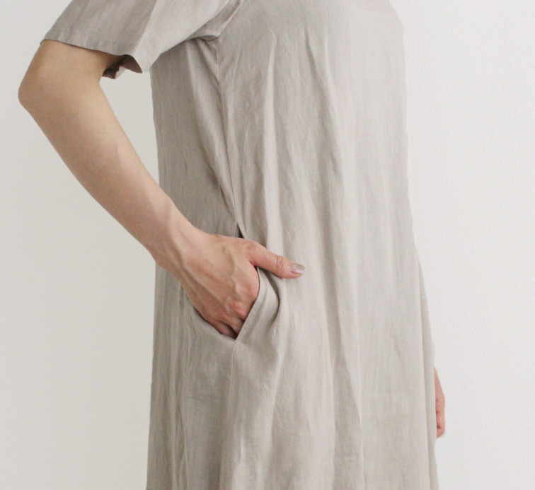 nofl】リトアニアリネン五分袖ワンピース 644205830 | ナチュラル服
