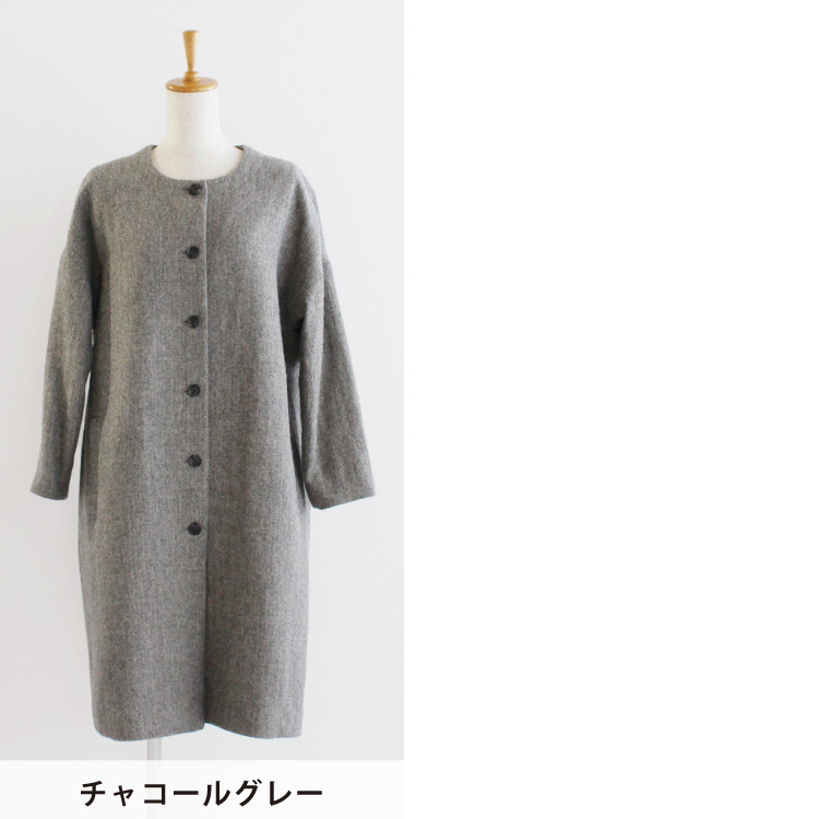 nofl】ウールリネンヘリンボーンコート 644202880 | ナチュラル服通販