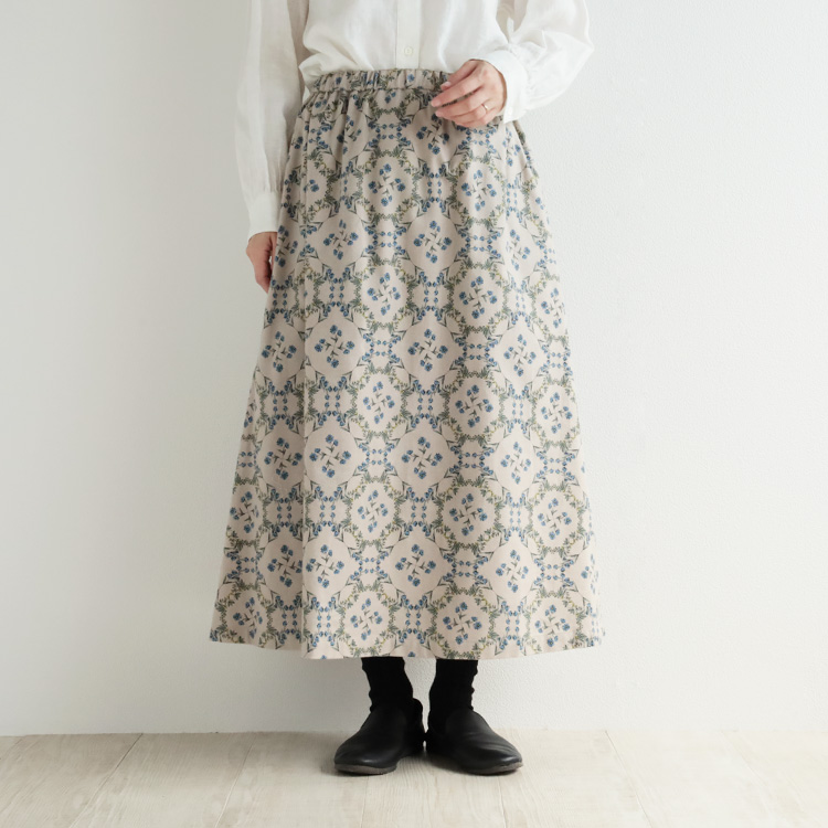 nofl】ビエラ起毛サークルフラワーAラインスカート 644211050