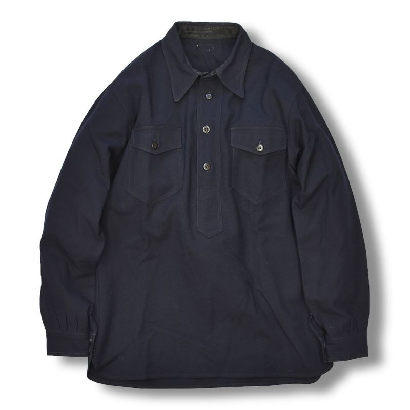 40s WW1【ビンテージ】WW2 米軍実物 U.S.NAVY プルオーバー【CPOシャツ
