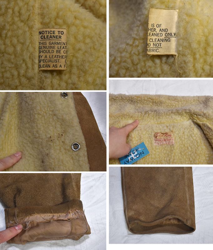 60's【ビンテージ】Go-o-Kay【ベージュ】スエード【裏ボア