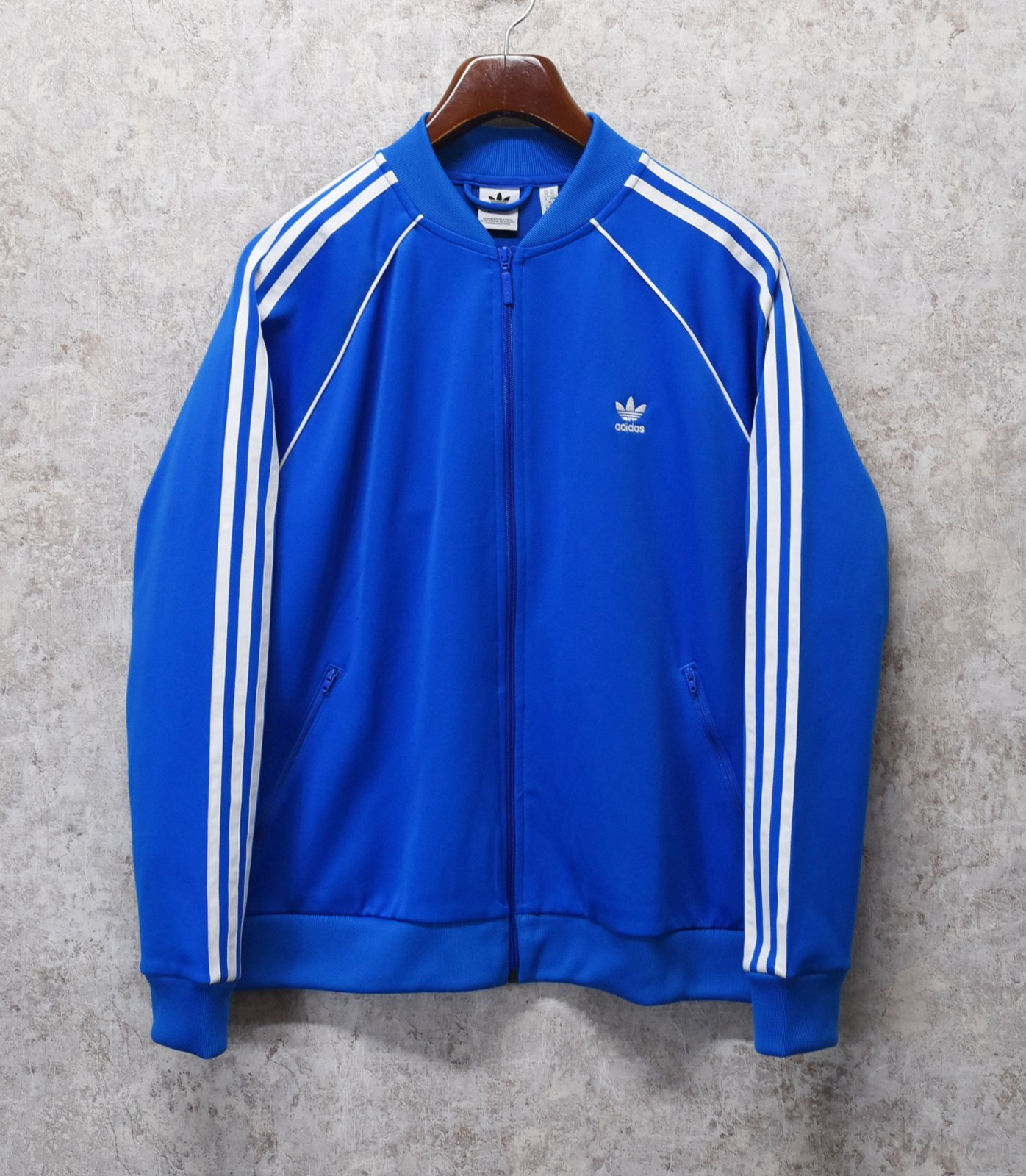 ビンテージ】【アディダス】adidas ほぼ未使用【青×白ライン】ジャージ