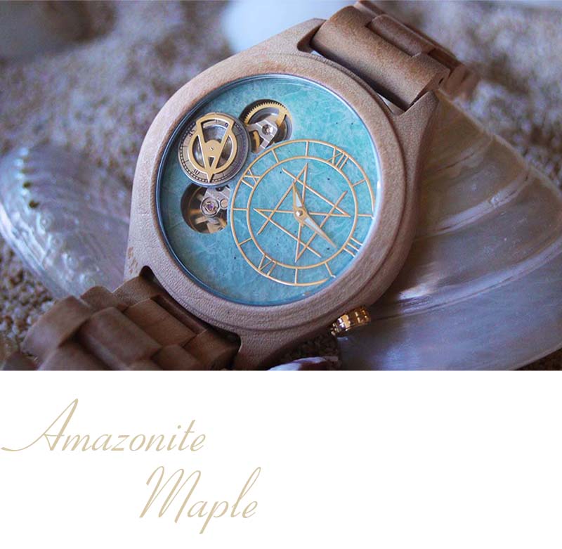 新作商品紹介 天然石×天然木 唯一無二の美しい模様の腕時計「NOZ」
