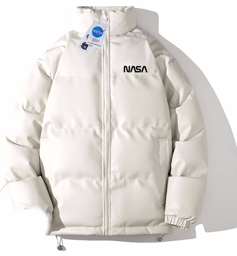 NASA×Leather down jacket ナサ×レザーダウンジャケットブルゾンスタジャン