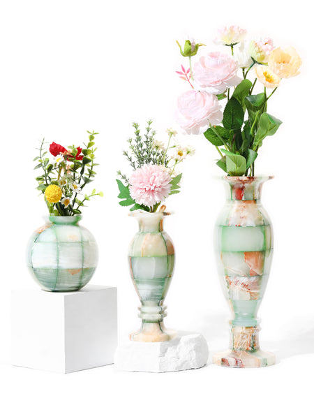 Forest Charm Jade Mosaic Vase, Set of 3