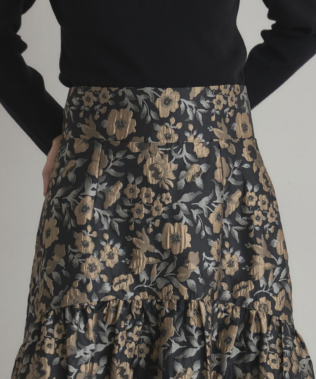 フラワージャガードスカート