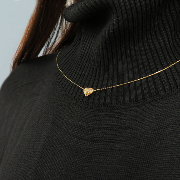 K18 ワイヤーハート スルーペンダント10mm: K18(18金)│アクセサリー