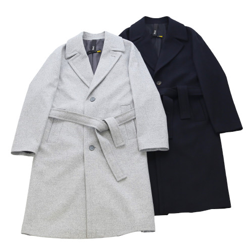 Hevo イーヴォ [秋冬] ウールナイロン シングルベルテッドコート