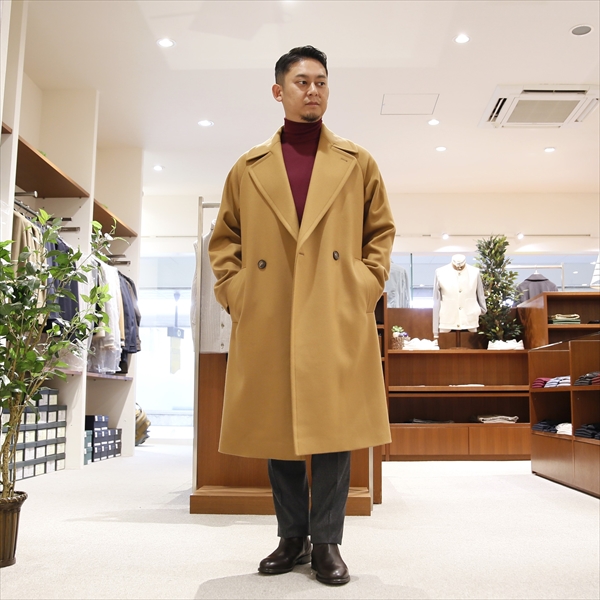 Hevo イーヴォ [秋冬] ウールナイロン ダブルブレストベルテッドコート
