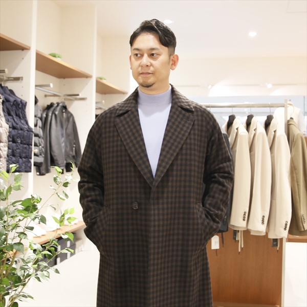 Hevo イーヴォ [秋冬] ウールコート ブロックチェック セミダブル 1B