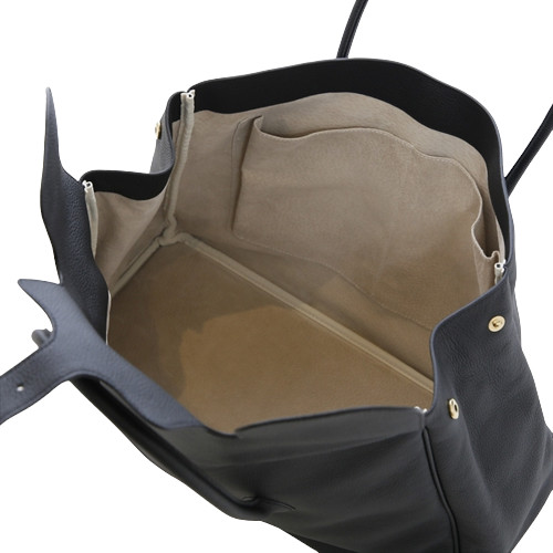 Cisei シセイ チセイ フラップトートバッグ シュリンクレザー ブラック