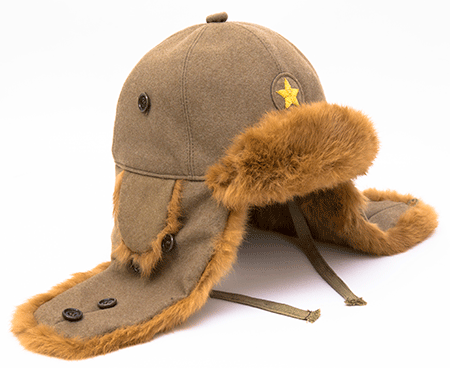 日本陸軍 将校 防寒帽 ミリタリーショップ 革ジャン 中田商店