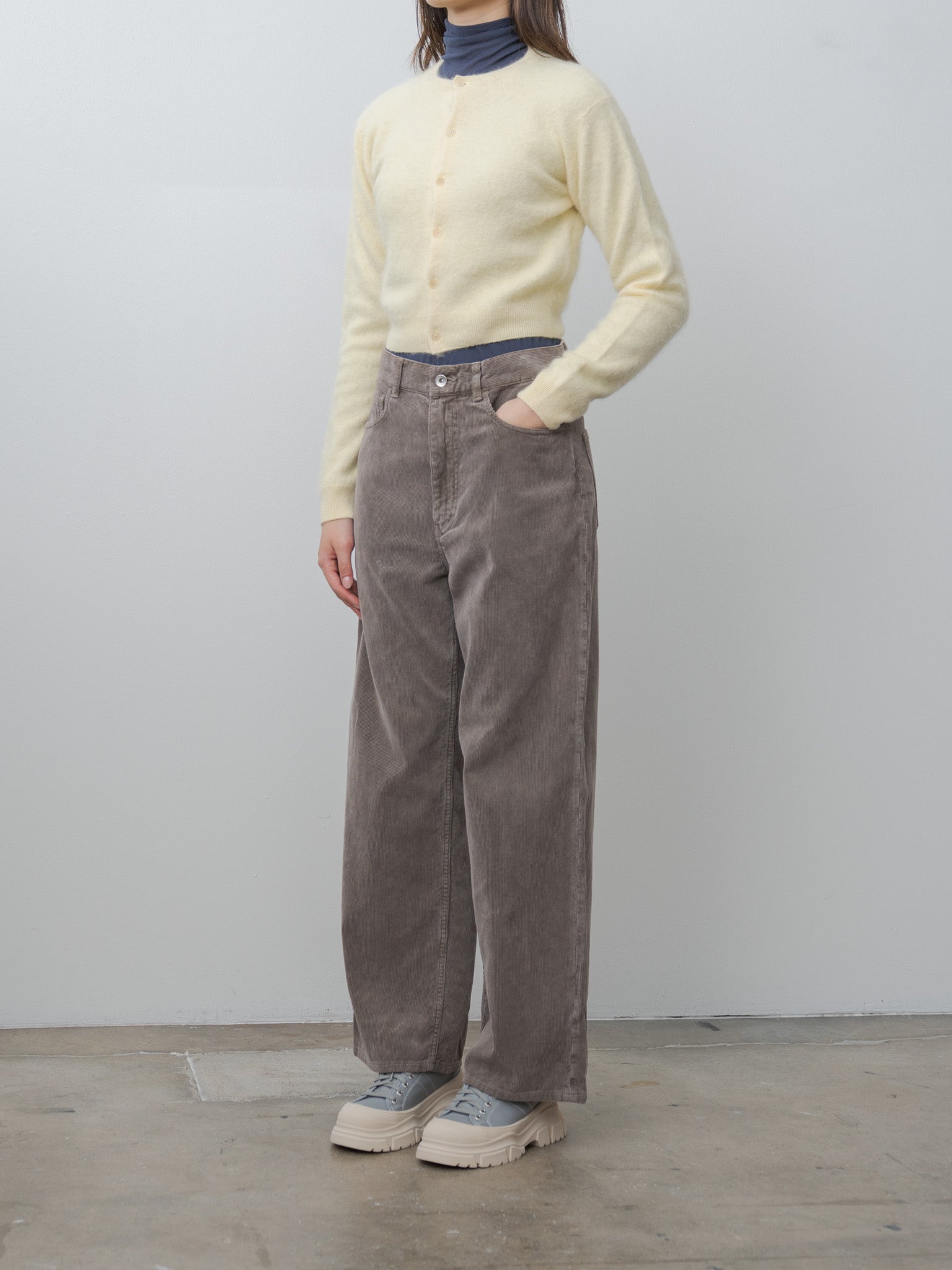 Namu Shop - Auralee Pigment Dyed Finx Corduroy Wide 5P Pants