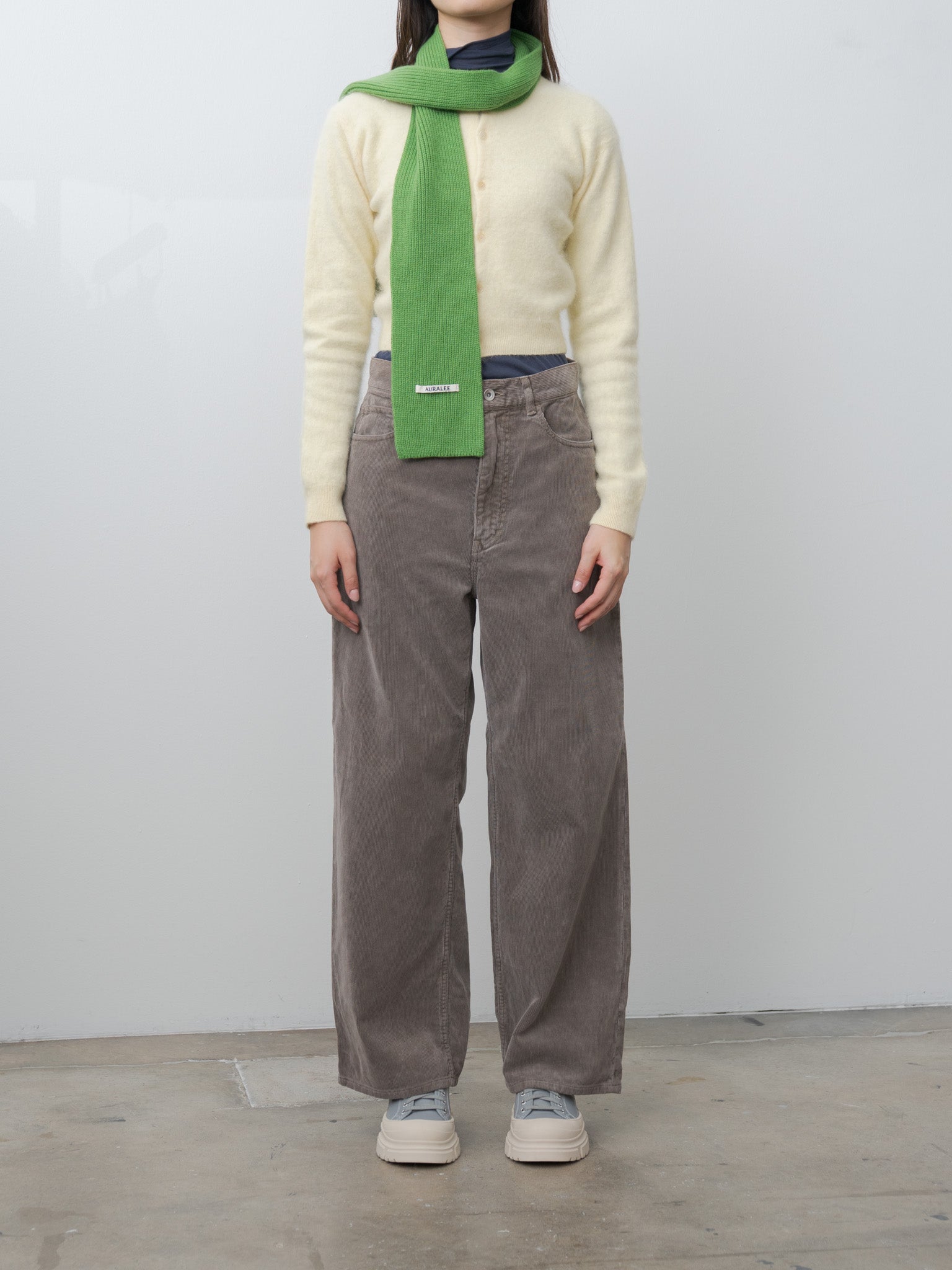 Namu Shop - Auralee Light Cashmere Knit Stole - Green