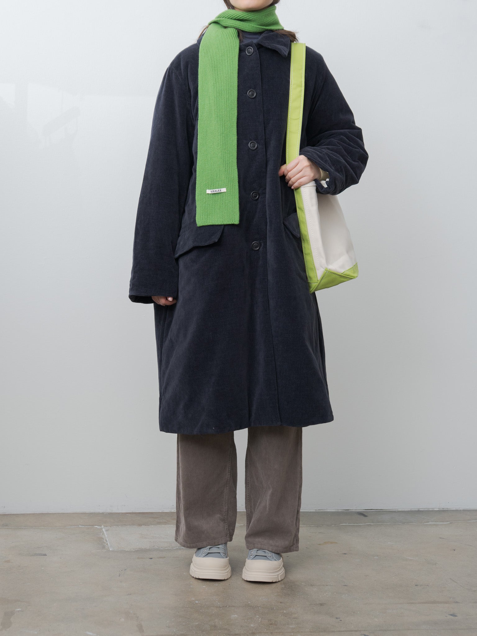 Namu Shop - Auralee Light Cashmere Knit Stole - Green