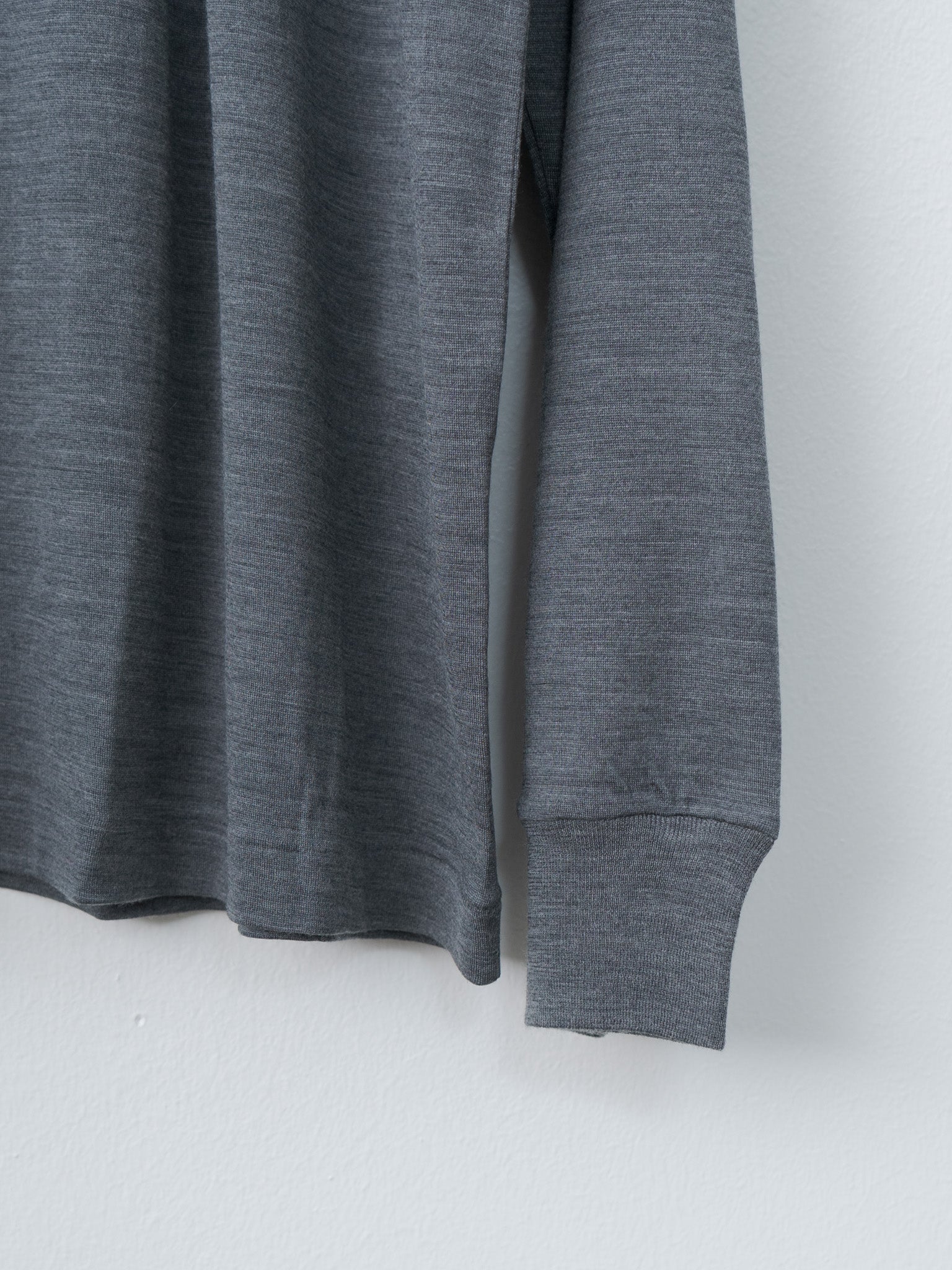 Namu Shop - Auralee Wool Soft Jersey L/S Tee - Top Charcoal