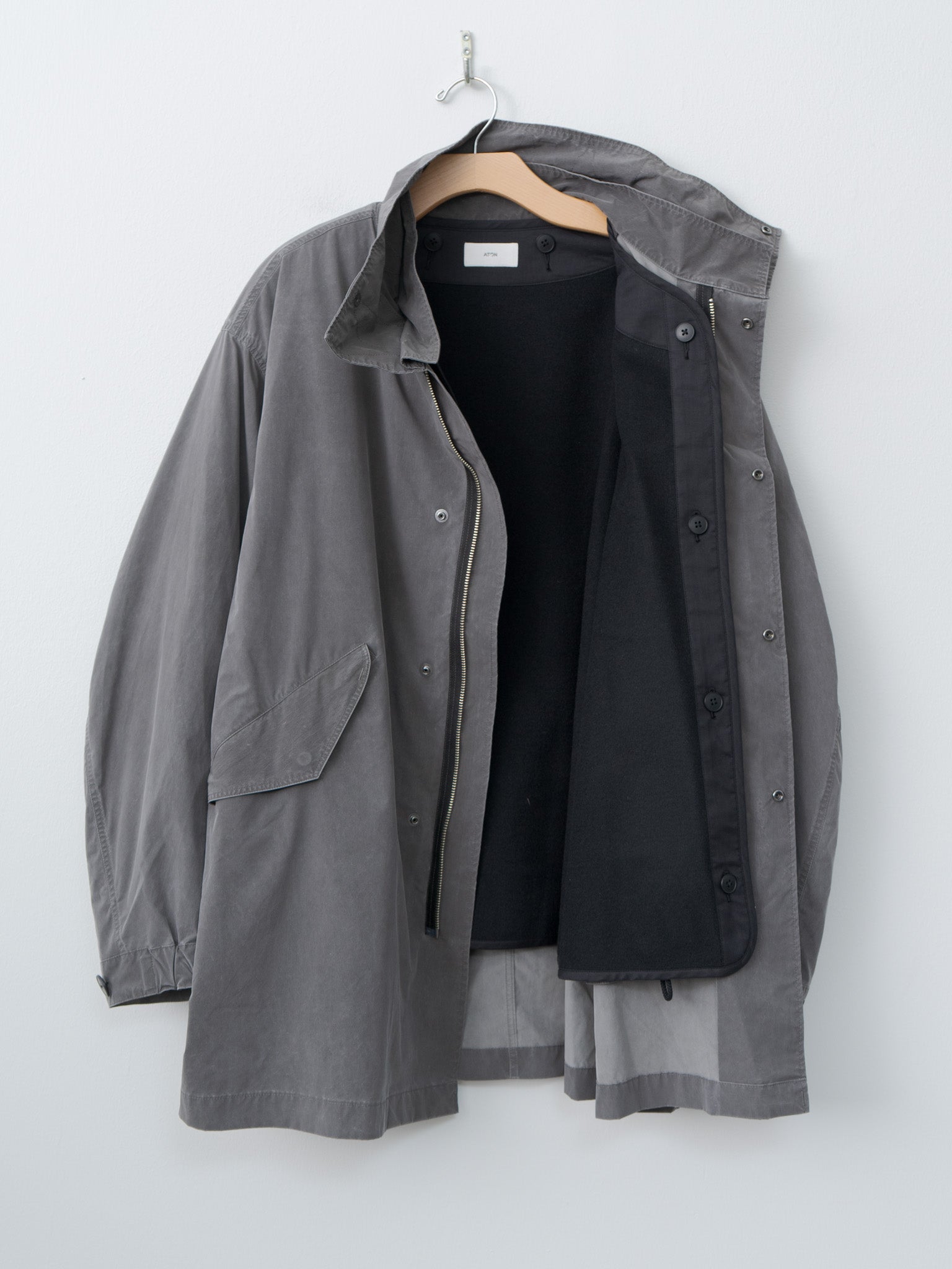 Namu Shop - Aton Pigment Air Weather Short Mods Coat - Sumi