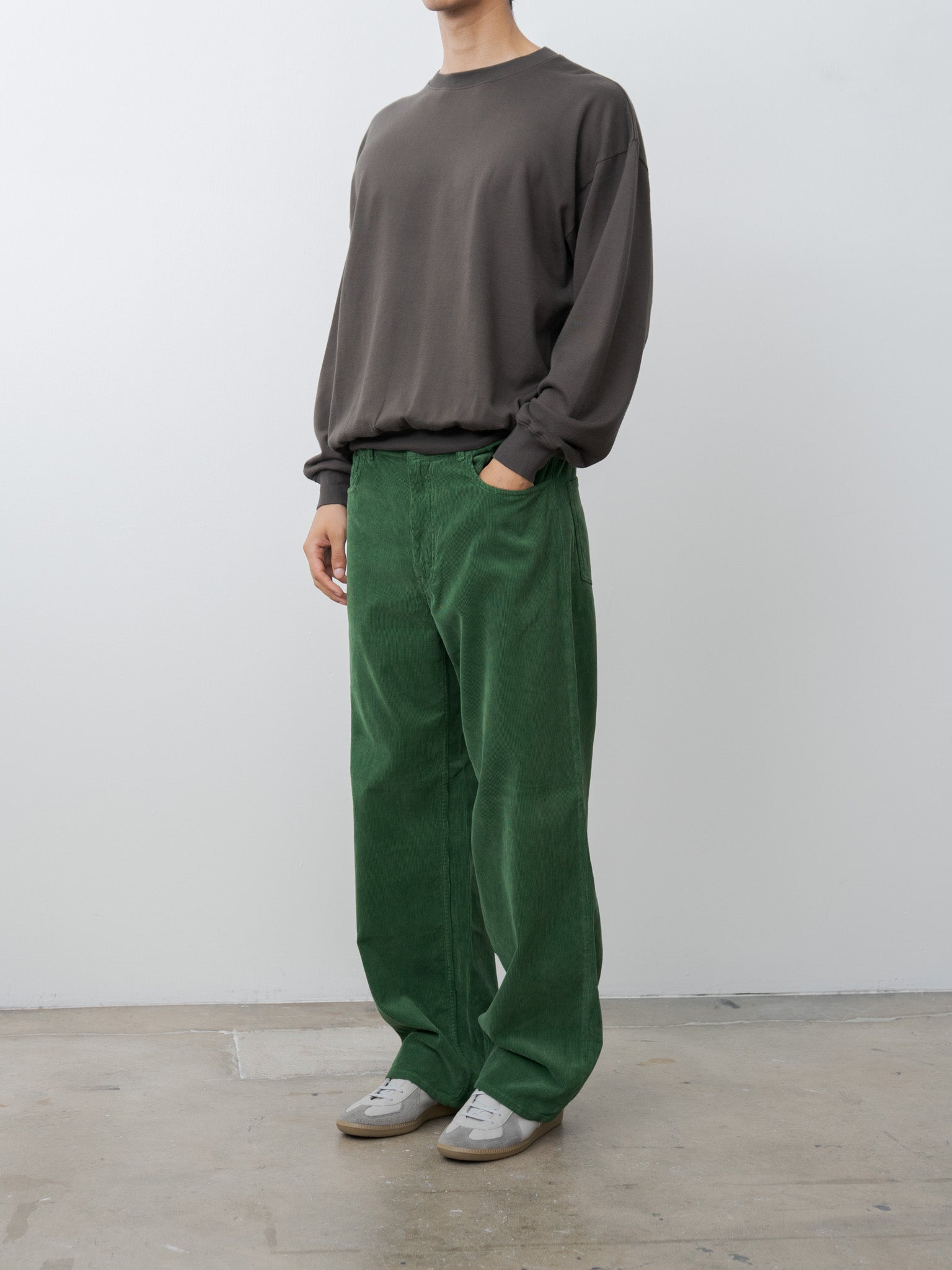 Namu Shop - Auralee Pigment Dyed Finx Corduroy Wide 5P Pants