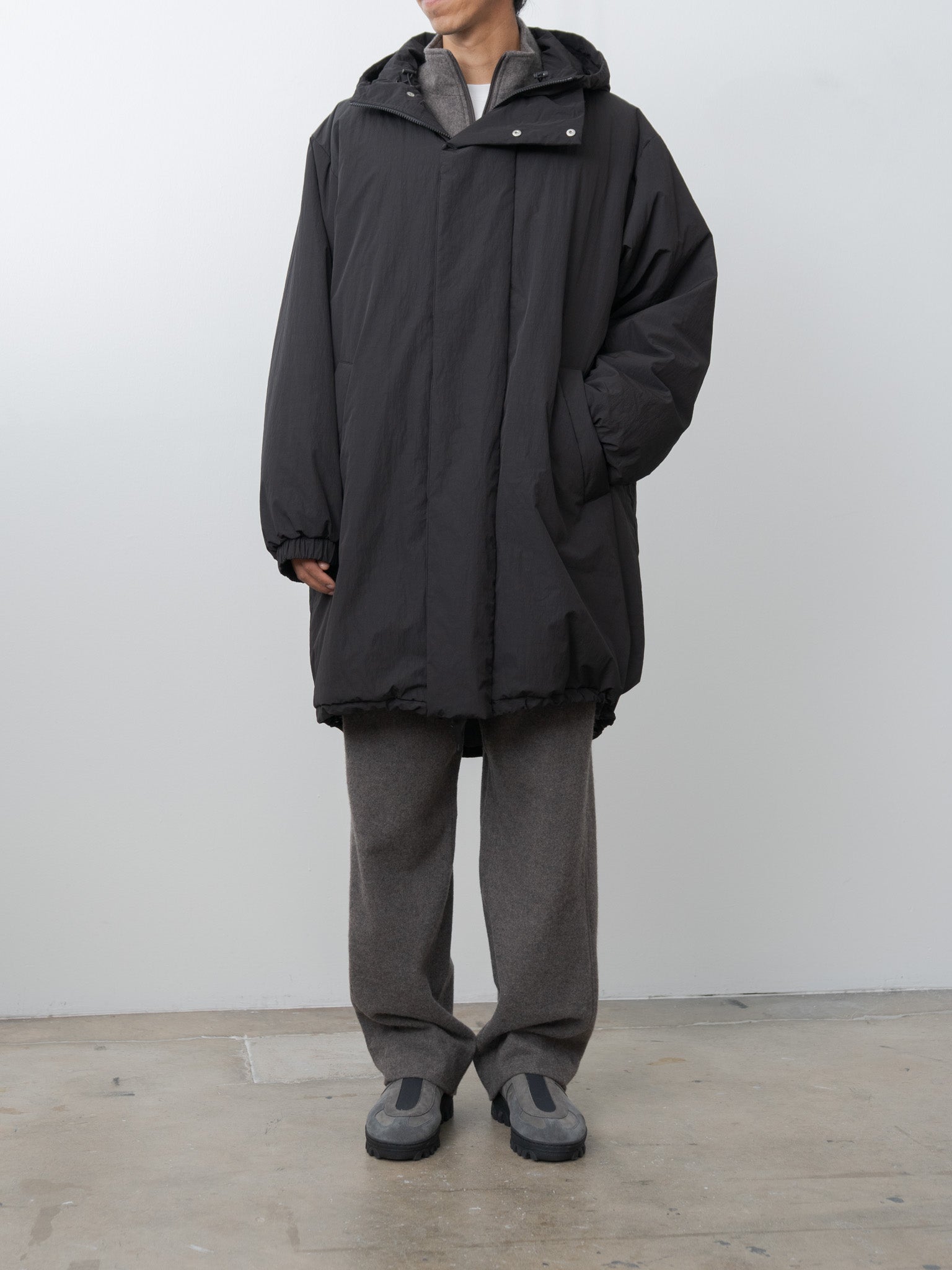 Namu Shop - ssstein Oversized Padded Hoodie Coat - Black