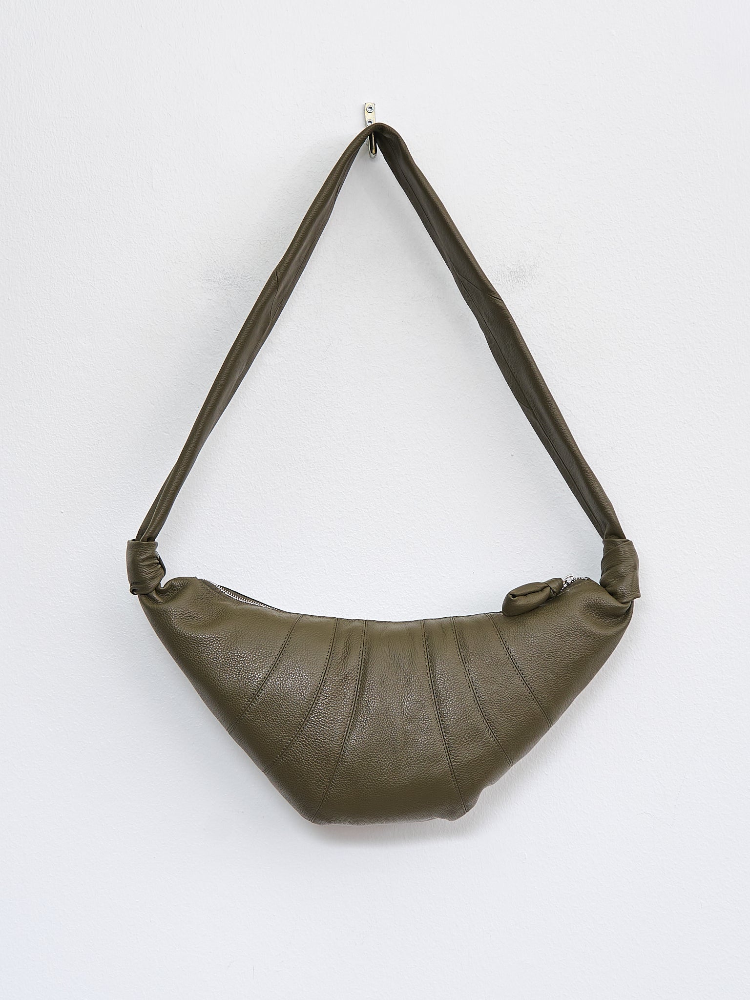 Namu Shop - Lemaire Medium Croissant Bag - Dark Moss (grained leather)