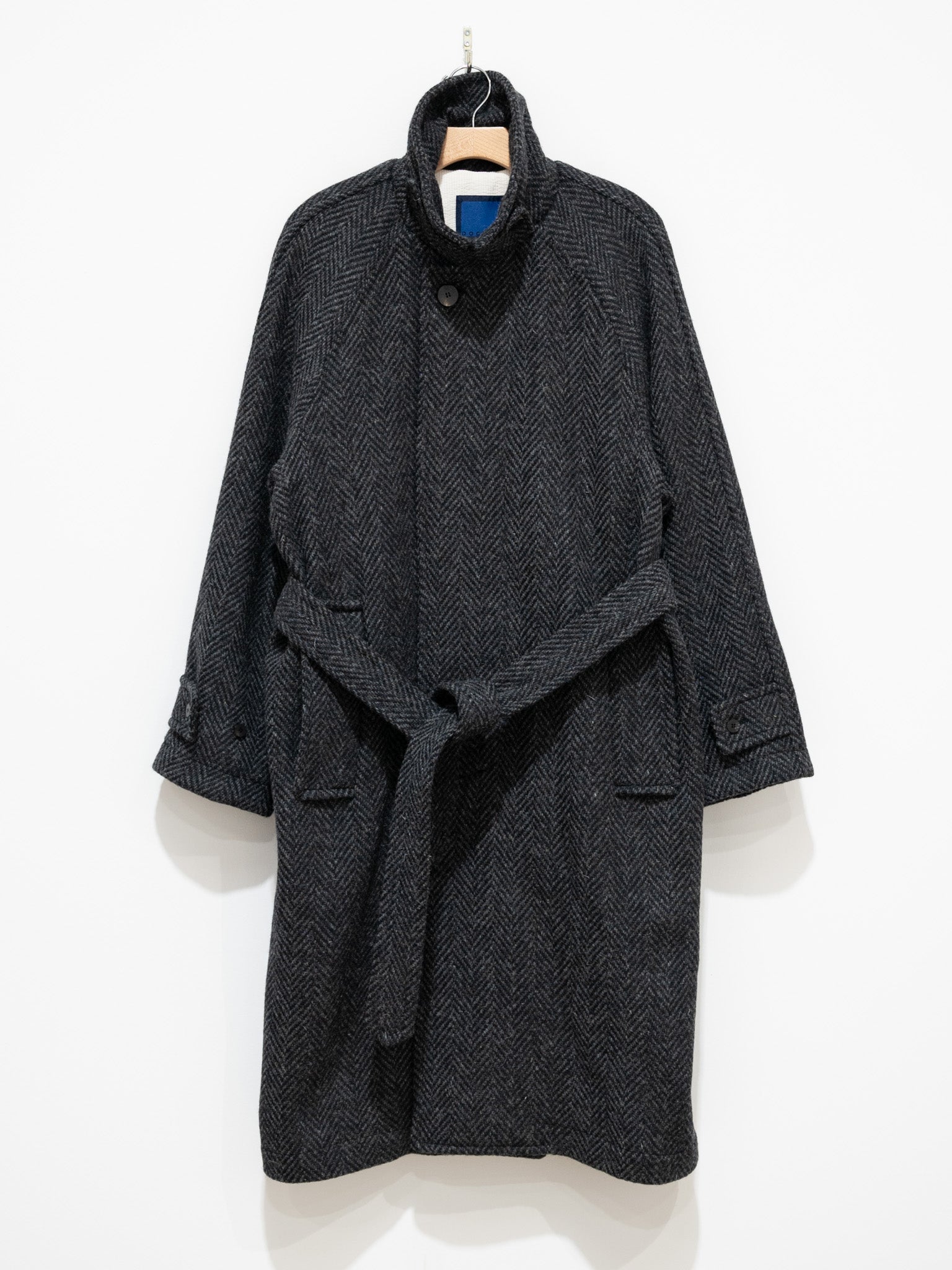 Namu Shop - Document Donegal Tweed Oversized Balmacaan Coat - Gray