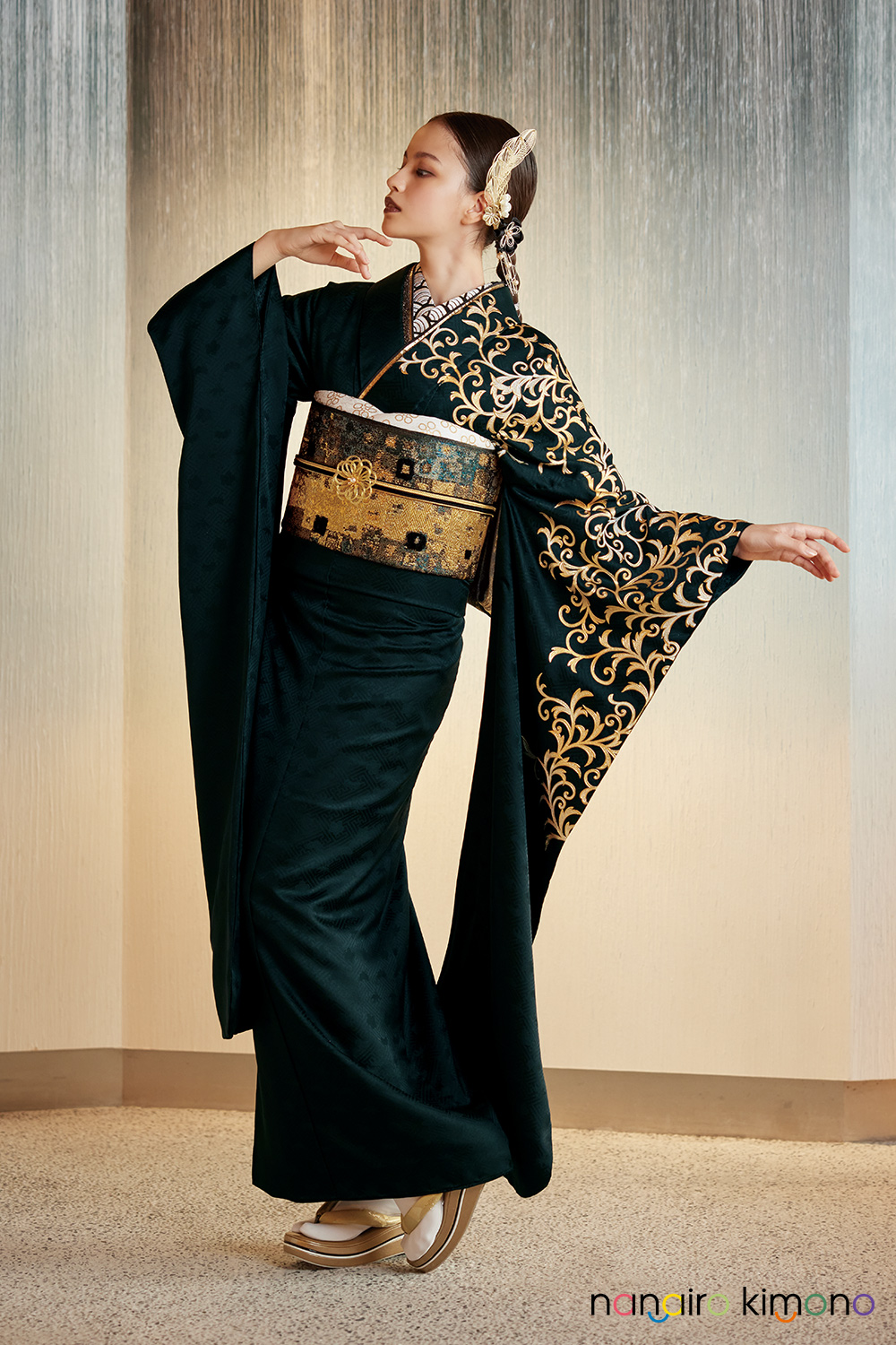 ナナイロキモノWEBショップ / 成人式振袖レンタルフルセット｜黒色