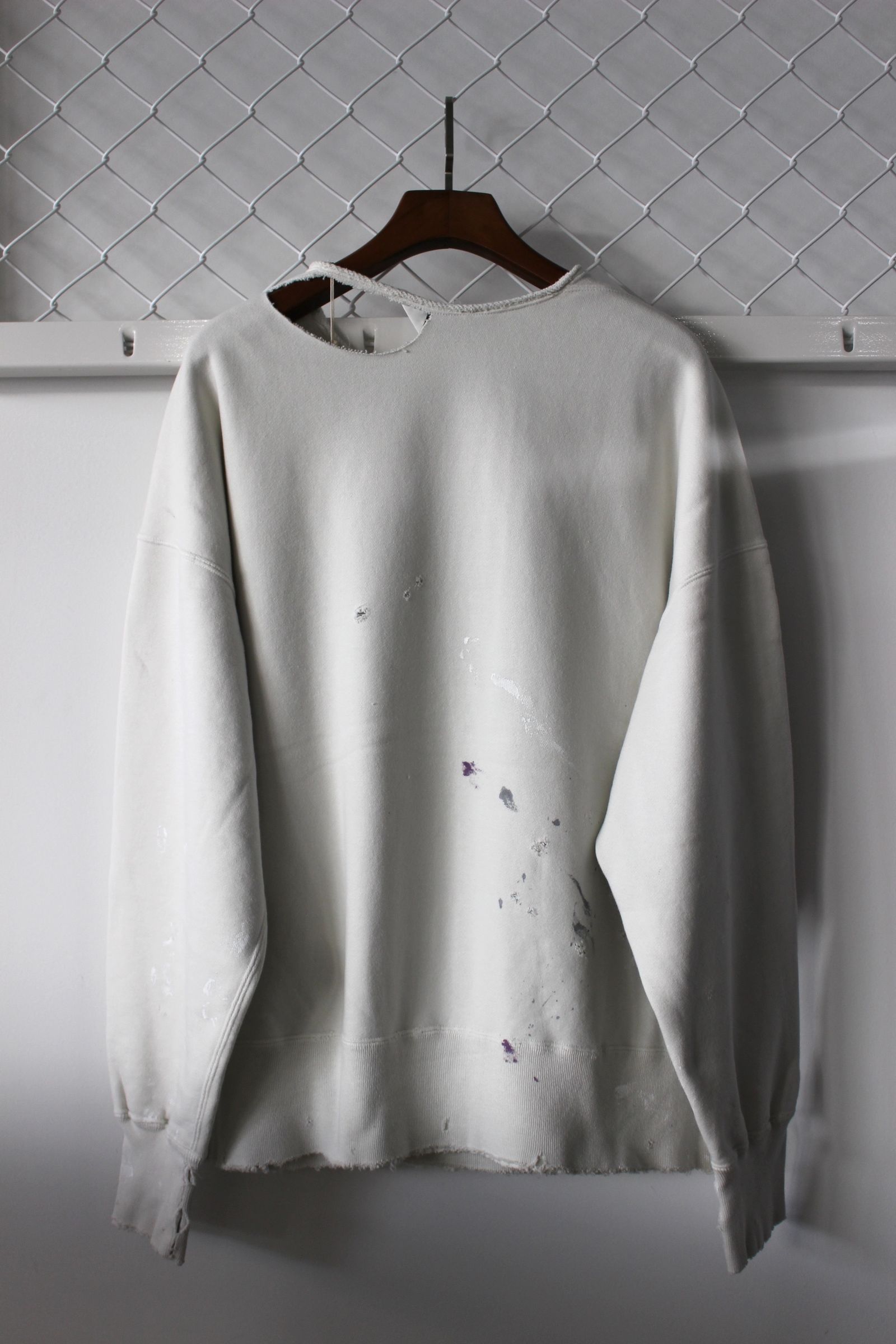 ANCELLM - HOODIE CUTOFF CRASH SWEAT SHIRT/WHITE | NapsNote