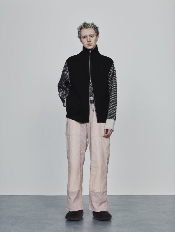 JIEDA - 2WAY ZIP UP KNIT/ニット/ブラック | NapsNote