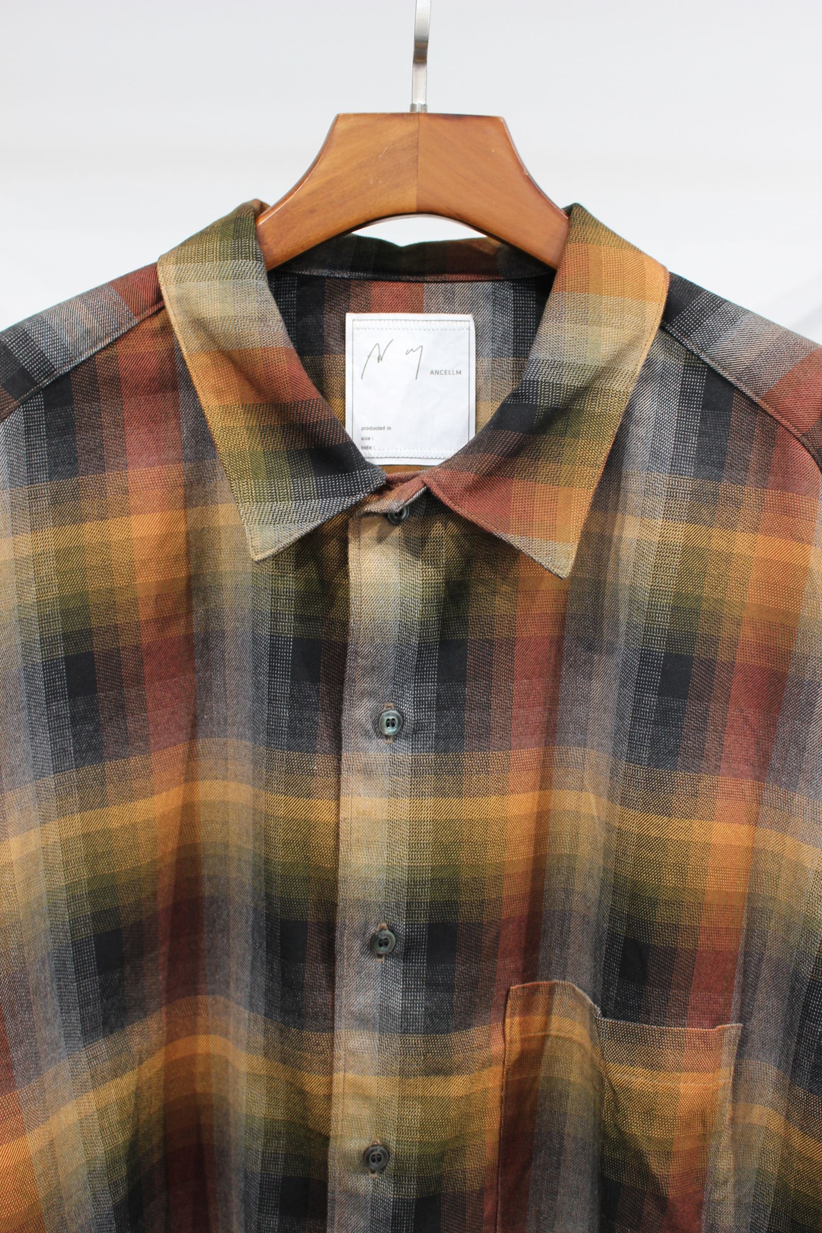 ANCELLM - R/C CHECK CRASH LS SHIRT | RED BLACK | シャツ | NapsNote