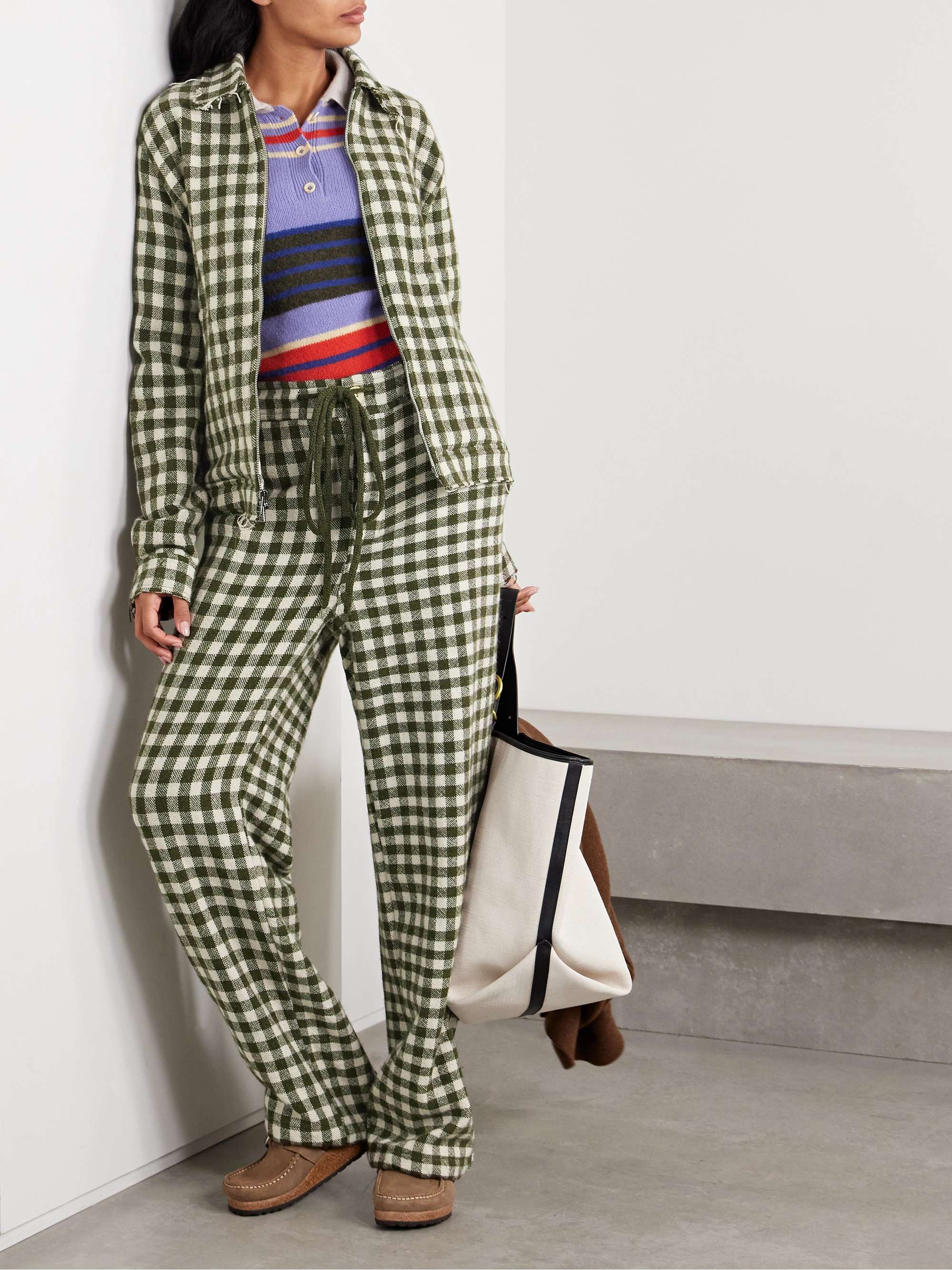 THE ELDER STATESMAN Decon gingham cashmere jacket | NET-A-PORTER