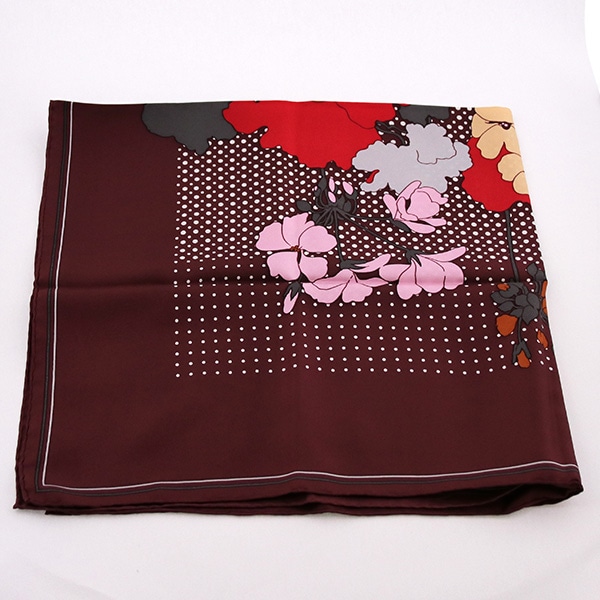 Christian Dior クリスチャンディオール シルクスカーフ 中古(ボルドー