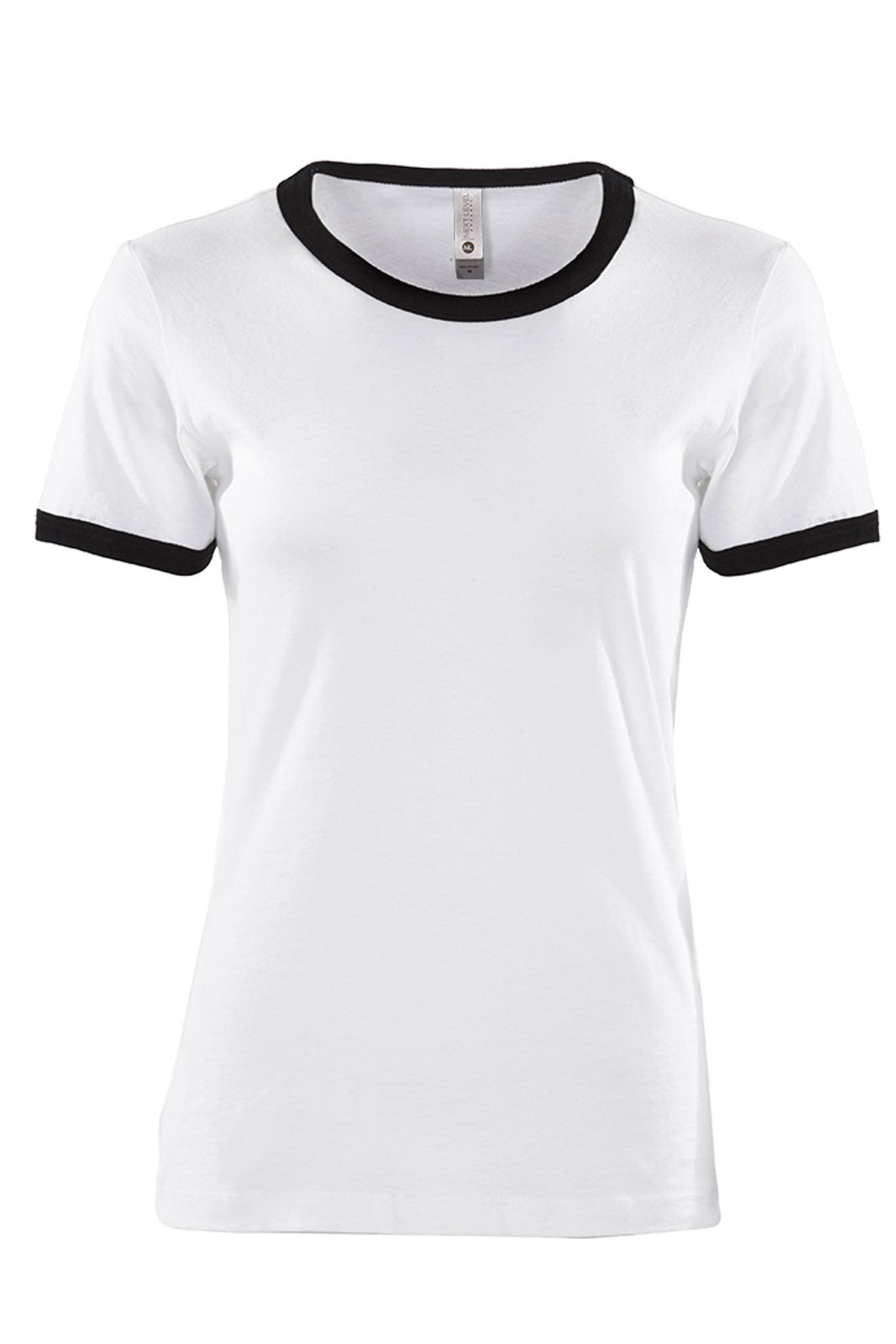 Cotton Ringer Tee - White/Black | 3904 | Next Level Apparel