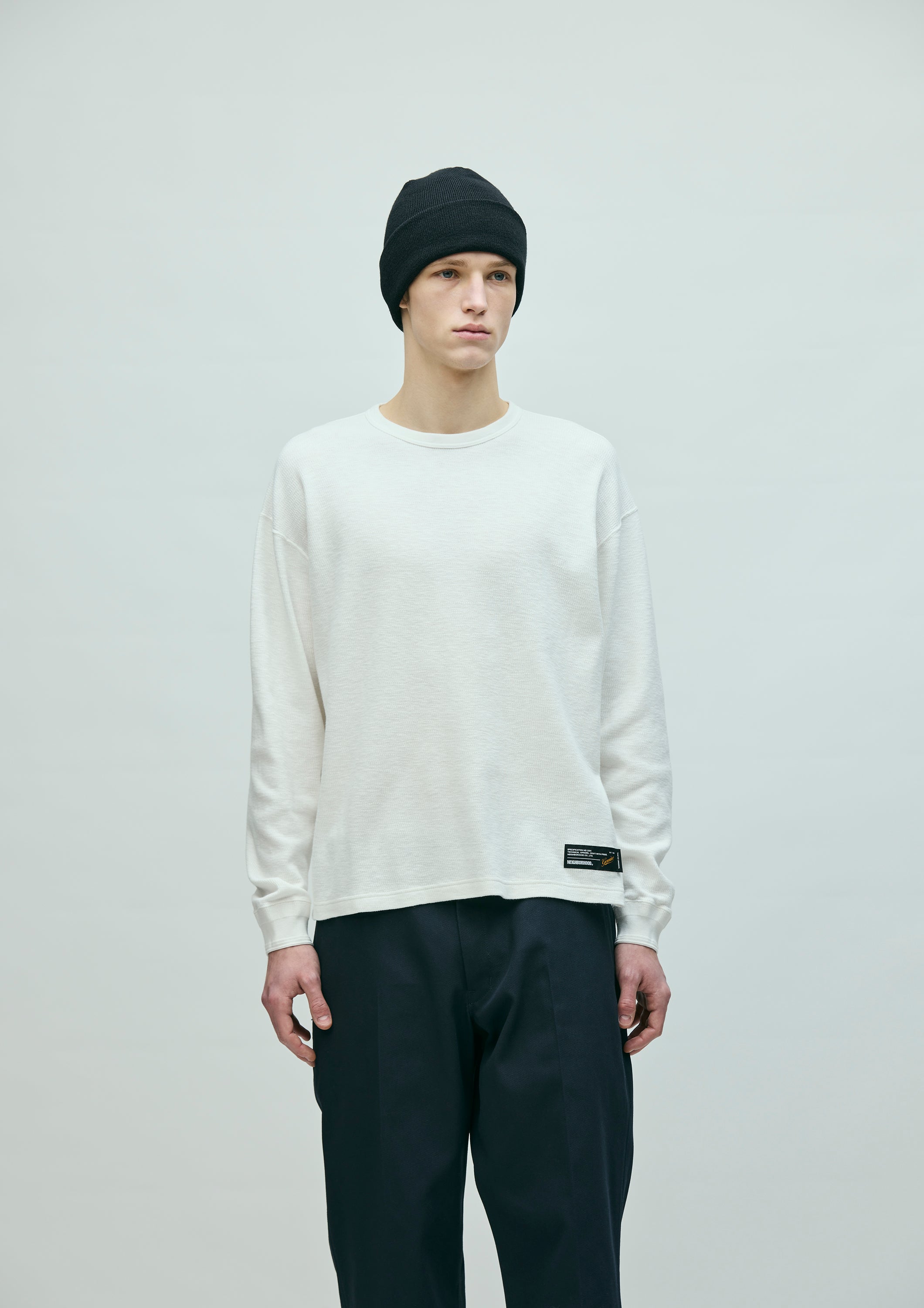 HONEYCOMB FABRIC CREWNECK LS