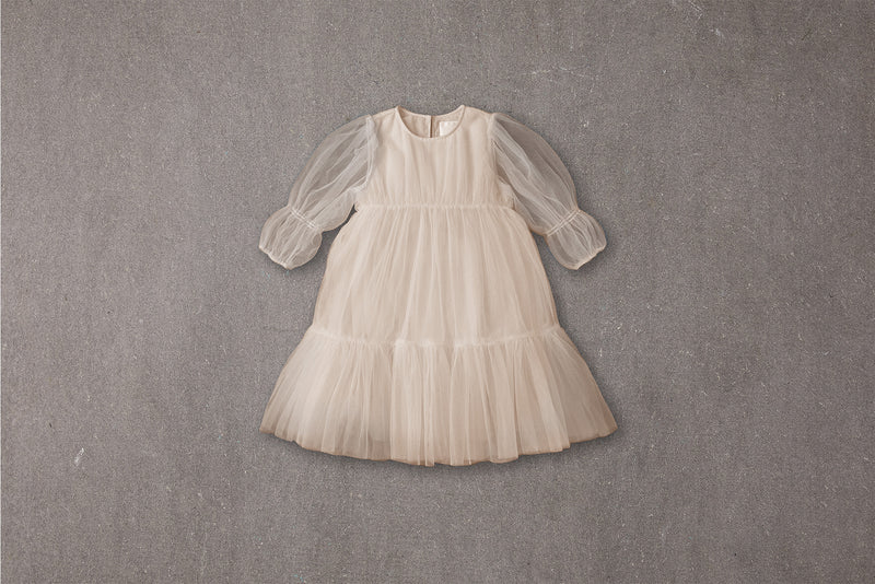 Alice Dress | Pink tulle flower girl dress with ruffles – NELLYSTELLA
