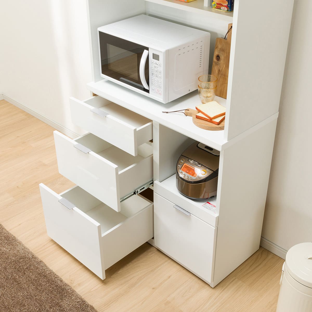 キッチンボード(エトナ90KB WH/SI) | ニトリネット【公式】 家具