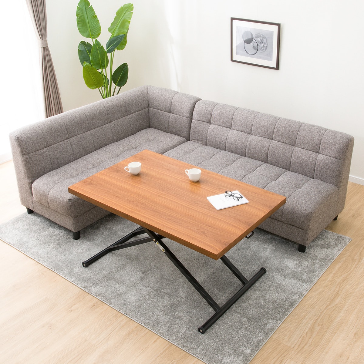 昇降ダイニングテーブル(NEW アクティブ ウォルナット) | ニトリネット