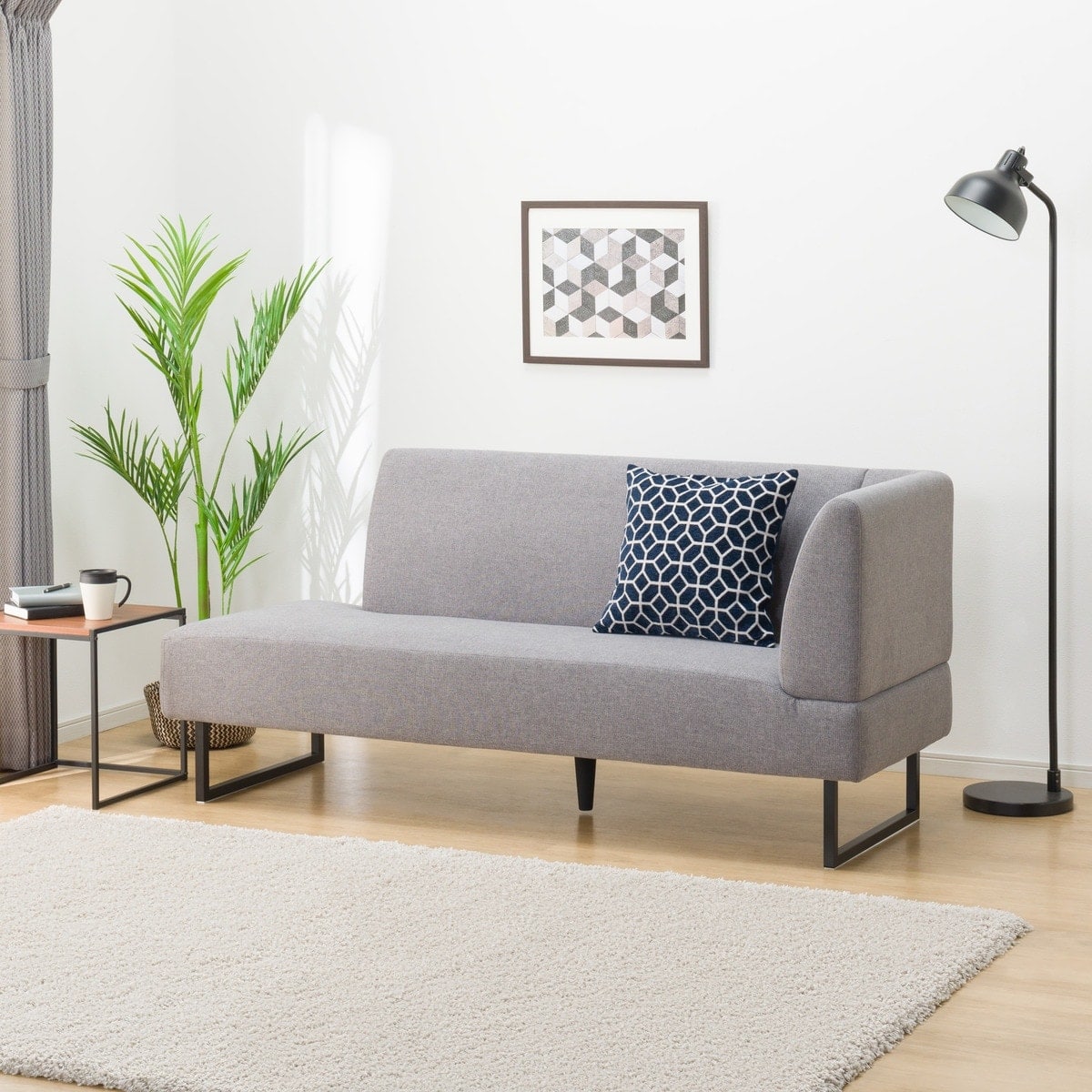 リビングダイニングカウチソファ 布張りタイプ (左肘 LD2 AQ-MGY