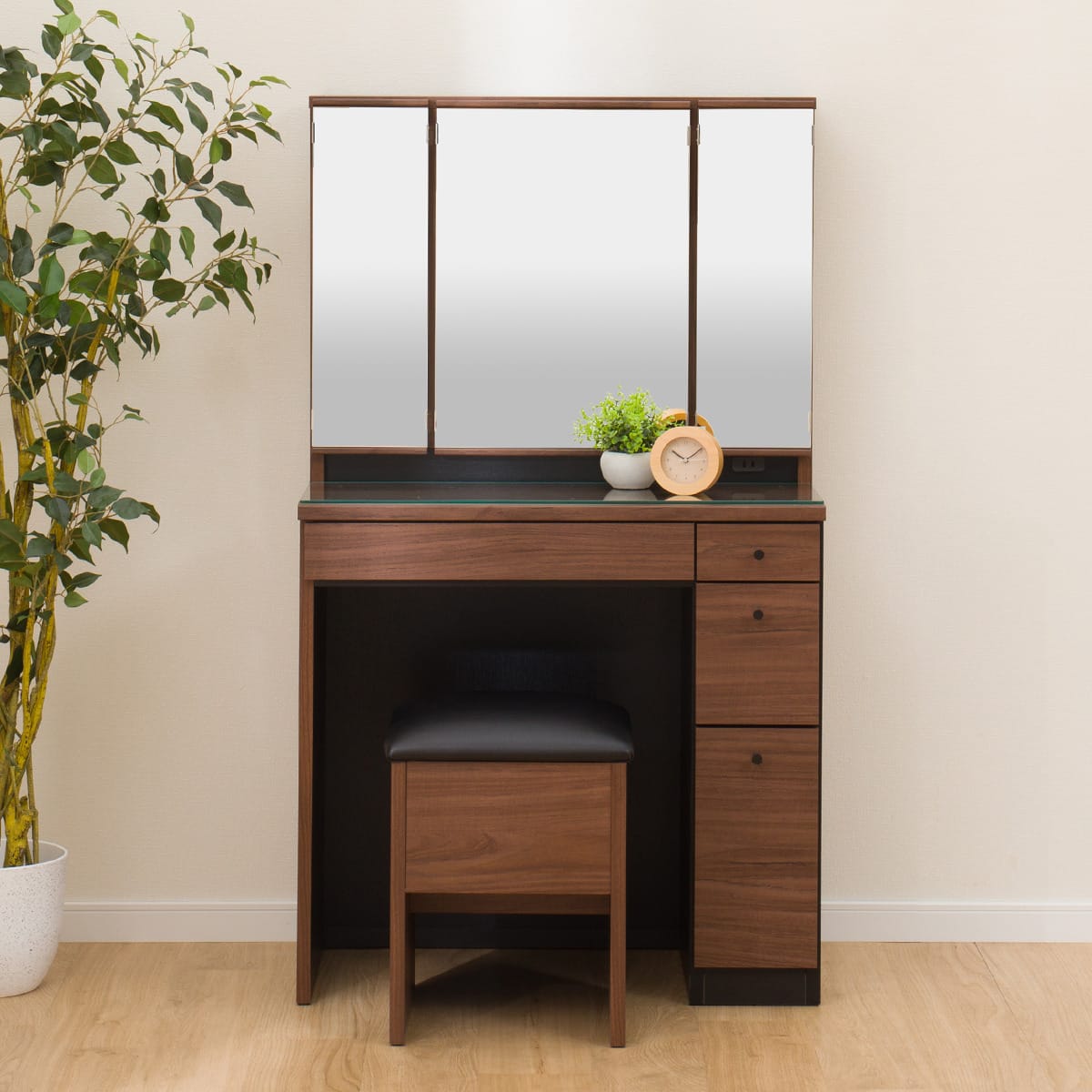 三面鏡ドレッサー(DR-007 MBR) | ニトリネット【公式】 家具