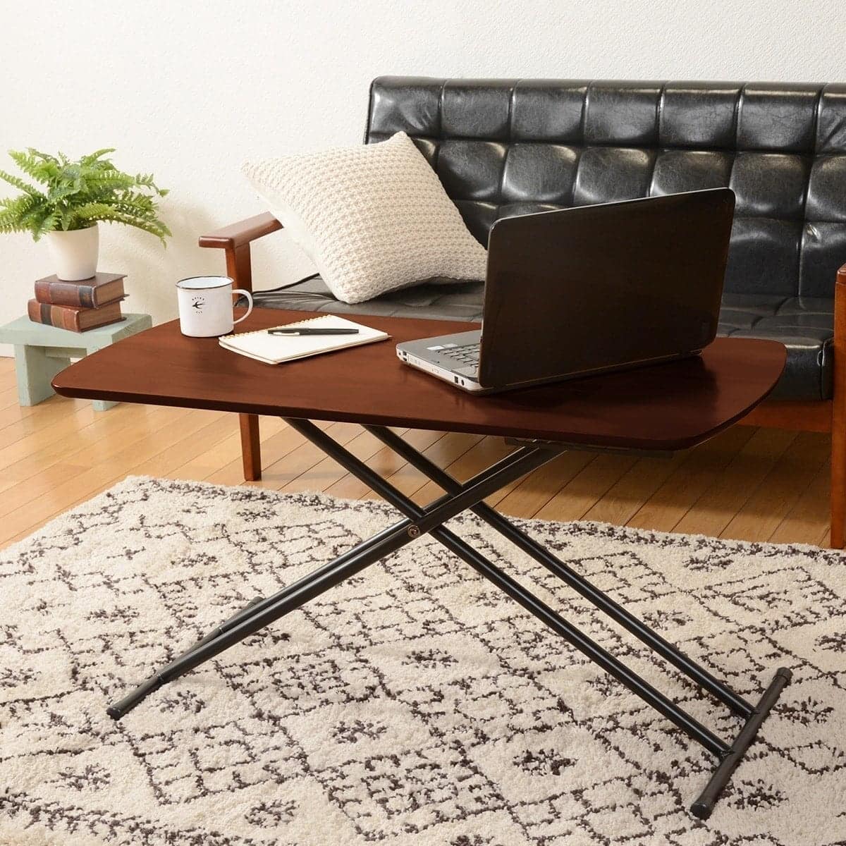 天然木突板仕様の昇降テーブル (DBR) | ニトリネット【公式】 家具