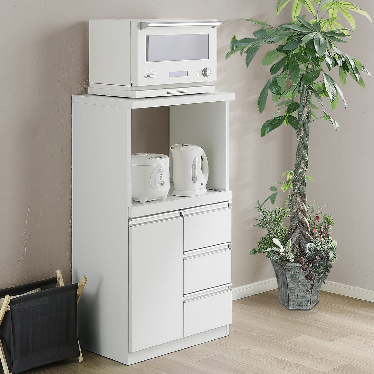 家電＆収納たっぷりレンジボード引出タイプ (幅57.5cm WH) | ニトリ