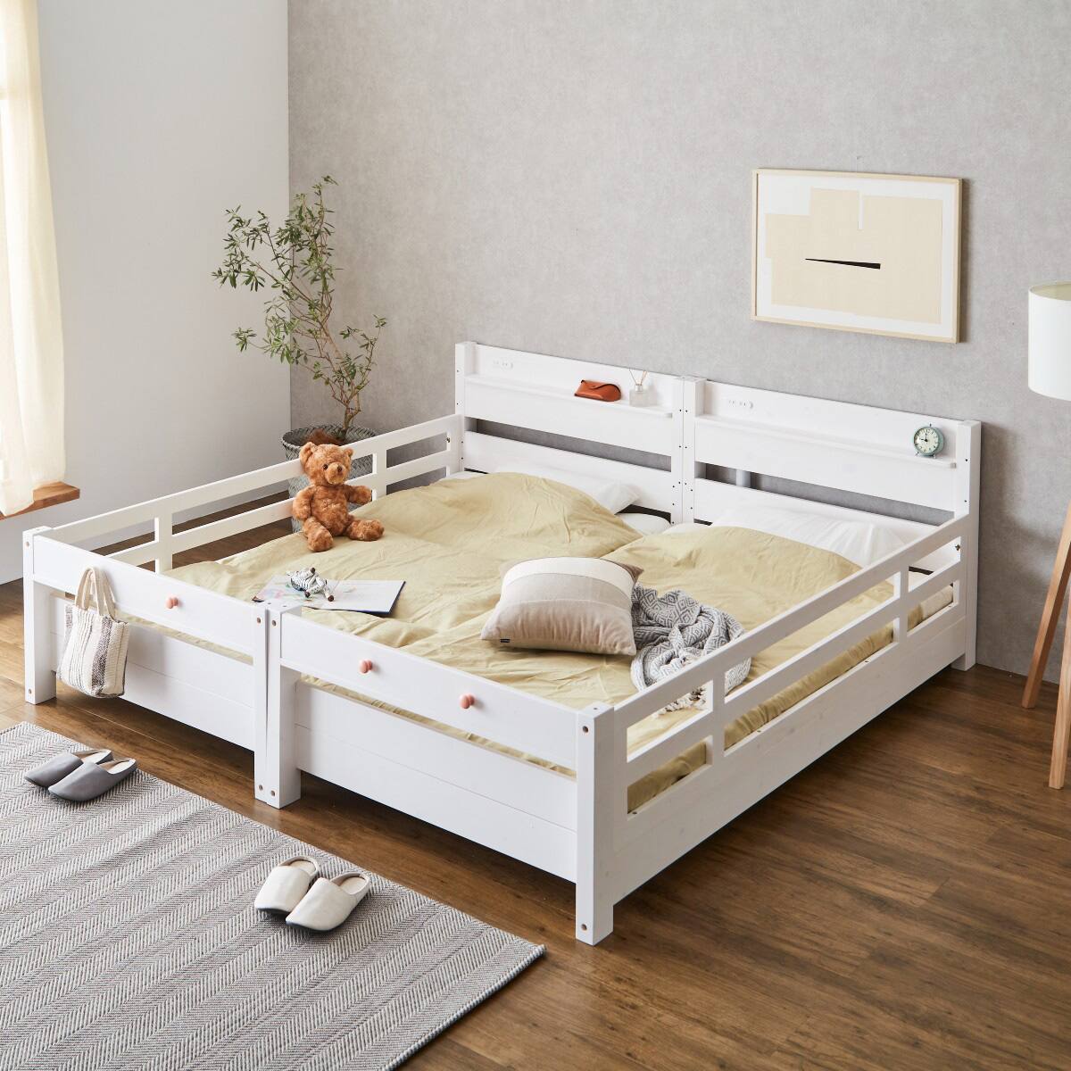 頑丈2段ベッド セミシングルショートサイズ(TN01 WW/BE) | ニトリ