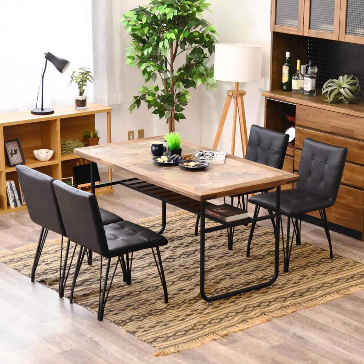 ヴィンテージ風ダイニングチェア 2脚セット (BK) | ニトリネット【公式