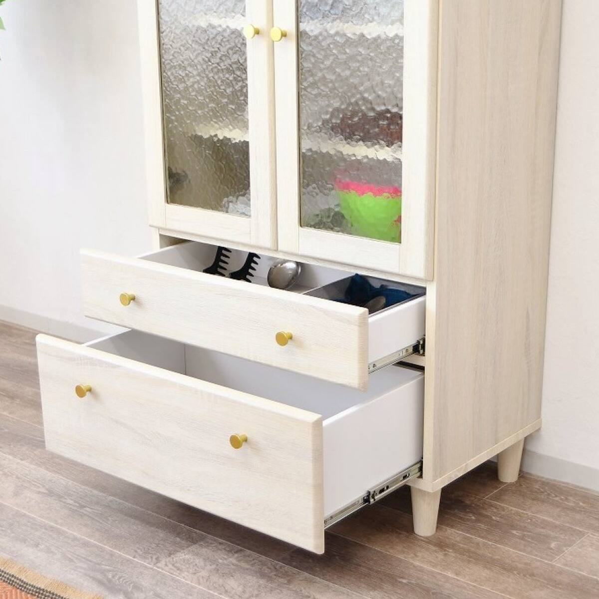 大人可愛いキャビネット 扉 + 引き出しタイプ (幅70cm WH) | ニトリ