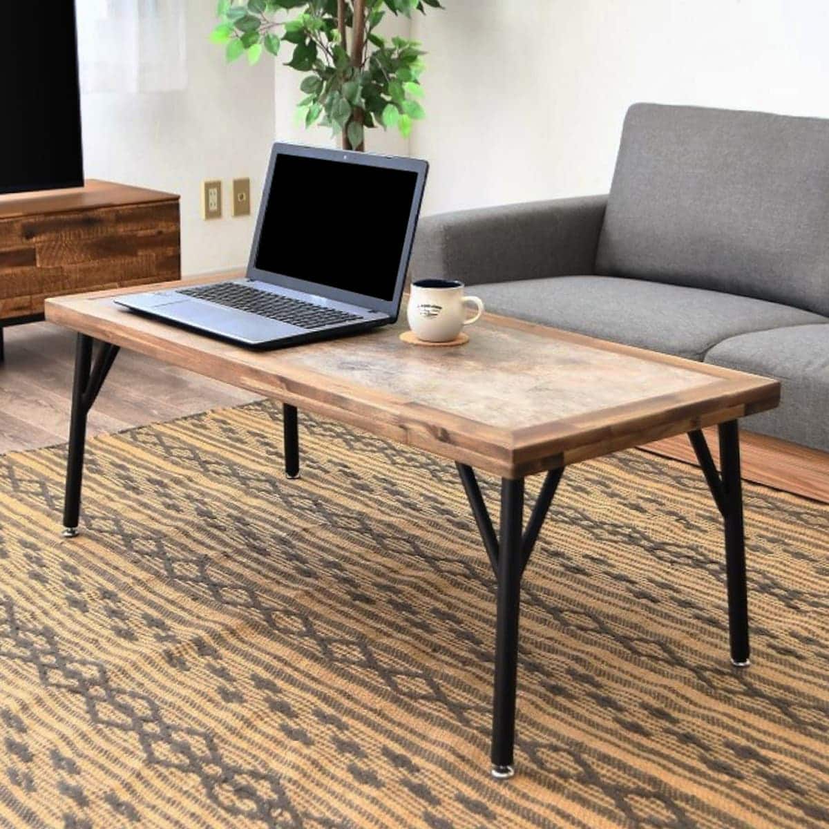 ヴィンテージ風アカシア材センターテーブル (幅105cm) | ニトリネット