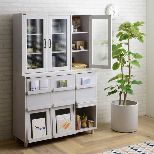 リビングユニット収納シリーズ キャビネット (幅112cm WH) | ニトリ