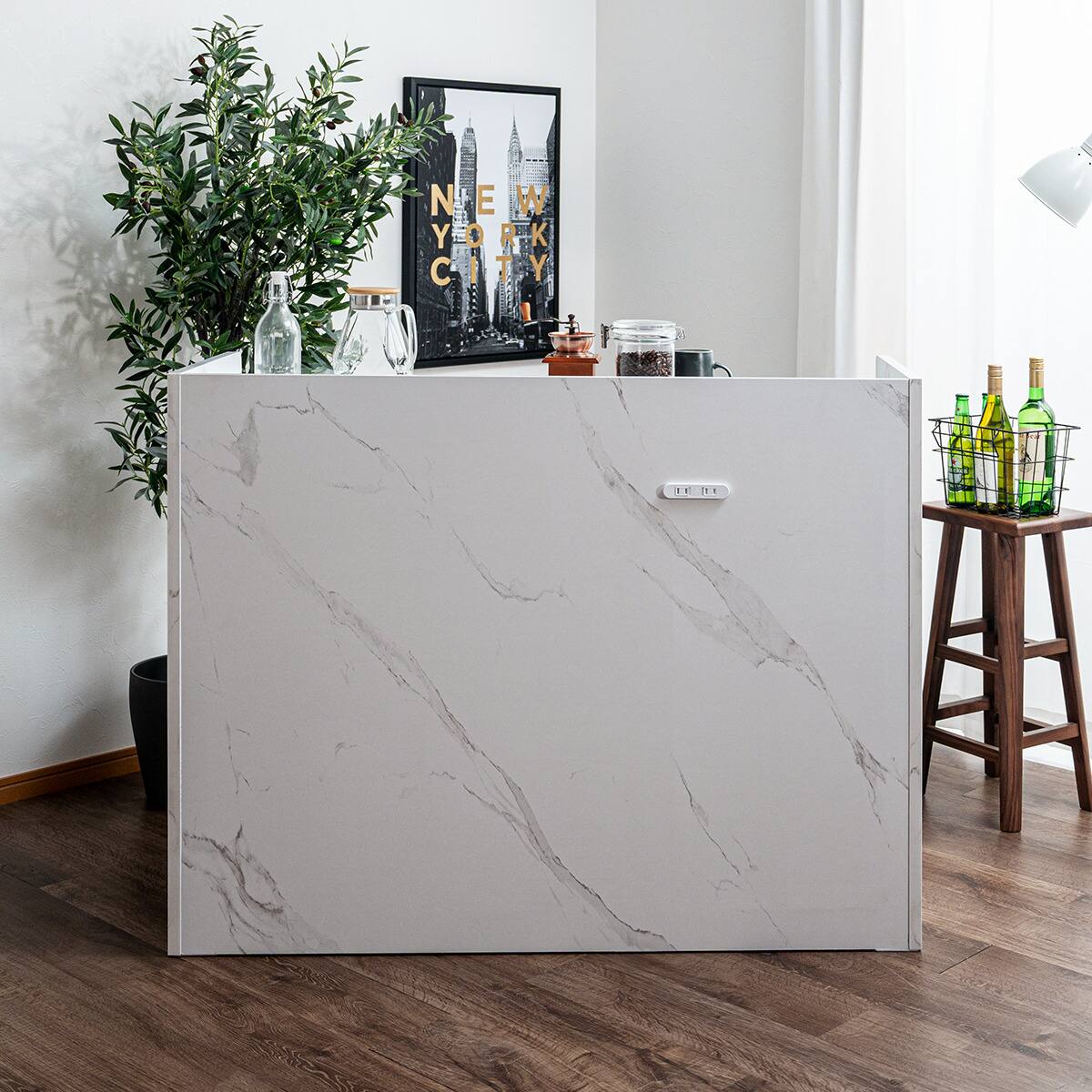 セラミック天板 両面カウンター 幅120cm (WH) | ニトリネット【公式